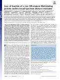 Cover page: Loss of function of a rice TPR-domain RNA-binding protein confers broad-spectrum disease resistance