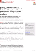 Cover page: Effects of Tedizolid Phosphate on Survival Outcomes and Suppression of Production of Staphylococcal Toxins in a Rabbit Model of Methicillin-Resistant Staphylococcus aureus Necrotizing Pneumonia