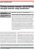 Cover page: Learning stochastic dynamics and predicting emergent behavior using transformers