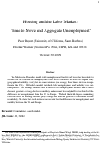 Cover page: Housing and the Labor Market: Time to Move and Aggregate Unemployment