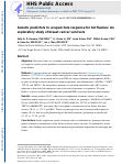 Cover page: Genetic predictors to acupuncture response for hot flashes: an exploratory study of breast cancer survivors.