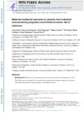 Cover page: Maternal residential exposure to solvents from industrial sources during pregnancy and childhood cancer risk in California