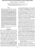 Cover page: What Syntactic Structures block Dependencies in RNN Language Models?