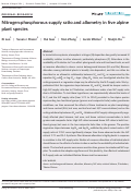 Cover page: Nitrogen:phosphorous supply ratio and allometry in five alpine plant species