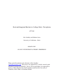 Cover page: Real and Imagined Barriers to College Entry: Perceptions of Cost