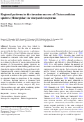 Cover page: Regional patterns in the invasion success of Cheiracanthium spiders (Miturgidae) in vineyard ecosystems