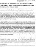 Cover page: Expansion of the Parkinson disease-associated SNCA- Rep1 allele upregulates human α-synuclein in transgenic mouse brain