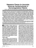 Cover page: Magnesium therapy for intractable ventricular tachyarrhythmias in normomagnesemic patients.