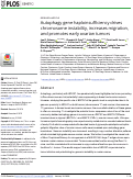 Cover page: Autophagy gene haploinsufficiency drives chromosome instability, increases migration, and promotes early ovarian tumors