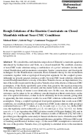 Cover page: Rough Solutions of the Einstein Constraints on Closed Manifolds without Near-CMC Conditions