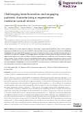 Cover page: Challenging misinformation and engaging patients: characterizing a regenerative medicine consult service