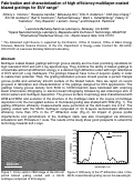 Cover page: Fabrication and characterization of high efficiency multilayer-coated blazed gratings for EUV range