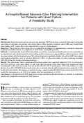 Cover page: A Hospital-Based Advance Care Planning Intervention for Patients with Heart Failure: A Feasibility Study