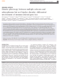 Cover page: Genetic pleiotropy between multiple sclerosis and schizophrenia but not bipolar disorder: differential involvement of immune-related gene loci