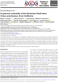 Cover page: A genome assembly of the American black bear, Ursus americanus, from California