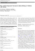 Cover page: Play and Developmental Outcomes in Infant Siblings of Children with Autism