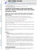 Cover page: CHILDHOOD SOCIOECONOMIC POSITION AND PUBERTAL ONSET IN A COHORT OF MULTIETHNIC GIRLS: IMPLICATIONS FOR BREAST CANCER