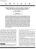 Cover page: Some Problems in Using Prospect Theory to Explain Strategic Management Issues