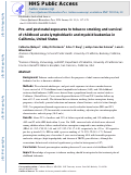 Cover page: Pre- and Postnatal Exposures to Tobacco Smoking and Survival of Childhood Acute Lymphoblastic and Myeloid Leukemias in California, United States.