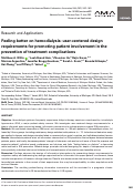 Cover page: Feeling better on hemodialysis: user-centered design requirements for promoting patient involvement in the prevention of treatment complications