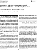 Cover page: Environment and policy factors shaping global e-commerce diffusion: A cross-country comparison