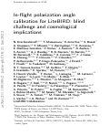 Cover page: In-flight polarization angle calibration for LiteBIRD: blind challenge and cosmological implications