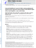 Cover page: Lung and extrathoracic cancer incidence among underground uranium miners exposed to radon progeny in the Příbram region of the Czech Republic: a case-cohort study.