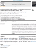 Cover page: Geographic disparities in the distribution of the U.S. gynecologic oncology workforce: A Society of Gynecologic Oncology study