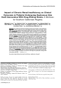 Cover page: Impact of chronic renal insufficiency on clinical outcomes in patients undergoing saphenous vein graft intervention with drug‐eluting stents: A multicenter Southern Californian Registry