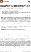 Cover page: Economic Transition, Technology Change, and Energy Consumption in China: A Provincial-Level Analysis