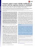 Cover page: Proteomic analysis reveals O-GlcNAc modification on proteins with key regulatory functions in Arabidopsis