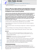 Cover page: There is little association between prehospital delay, persistent symptoms, and post-discharge healthcare utilization in patients evaluated for acute coronary syndrome.