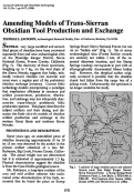 Cover page: Amending Models of Trans-Sierran Obsidian Tool Production and Exchange