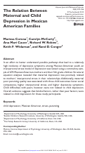 Cover page: The Relation Between Maternal and Child Depression in Mexican American Families