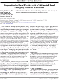 Cover page: Preparation for Rural Practice with a Multimodal Rural Emergency Medicine Curriculum