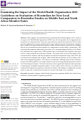 Cover page: Examining the Impact of the World Health Organization 2022 Guidelines on Evaluation of Biosimilars for Non-Local Comparators in Biosimilar Studies on Middle East and North Africa Member States.