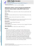 Cover page: Holding Back, Intimacy, and Psychological and Relationship Outcomes Among Couples Coping With Prostate Cancer