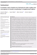 Cover page: Correlation with a limited set of behavioral niches explains the convergence of somatic morphology in mygalomorph spiders