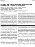 Cover page: Evidence That Glucose Metabolism Regulates Leptin Secretion from Cultured Rat Adipocytes*