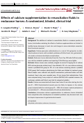 Cover page: Effects of calcium supplementation to resuscitation fluids in endurance horses: A randomized, blinded, clinical trial