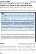 Cover page: The Porcelain Crab Transcriptome and PCAD, the Porcelain Crab Microarray and Sequence Database