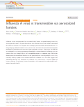 Cover page: Influenza A virus is transmissible via aerosolized fomites