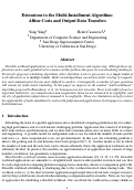 Cover page: Extensions to the Multi-Installment Algorithm: Affine Costs and Output
Data Transfers