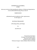 Cover page: Advocacy in Action: Understanding the Influence of Advocacy Organizations on Local Affordable Housing Policy in the U.S.