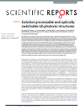 Cover page: Solution processable and optically switchable 1D photonic structures