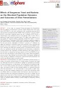 Cover page: Effects of Exogenous Yeast and Bacteria on the Microbial Population Dynamics and Outcomes of Olive Fermentations