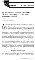 Cover page: Pay No Attention to the Man Behind the Curtain: Taking a Critical Look at the Internet and Language Teaching