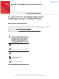 Cover page: A call to action for building energy system modelling in the age of decarbonization