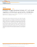 Cover page: Evolution of gene knockout strains of E. coli reveal regulatory architectures governed by metabolism