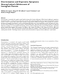 Cover page: Discrimination and Depressive Symptoms Among Latina/o Adolescents of Immigrant Parents